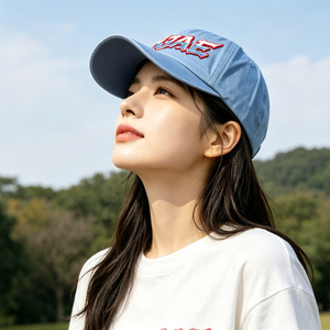 หมวกเบสบอลผ้าฝ้ายซักได้ ปักโลโก้ไล่เฉดสี ปรับขนาดได้ ทรงไม่แข็ง หมวกแก๊ปสไตล์ลำลองสำหรับทุกเพศ เหมาะสำหรับเล่นกอล์ฟ - Product Image 5