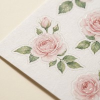 Feuille d'autocollants Washi personnalisés 3D en relief avec UV sélectif, 1200 DPI, finition brillante, vernis translucide, finition mate, faible MOQ, pour journalisation