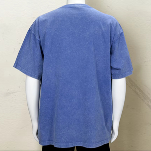 T-shirts surdimensionnés pour hommes, style vintage, effet usé, lavage à l'acide, 100% coton, personnalisables avec votre propre logo, collection printemps-été 2025 - Product Image 3