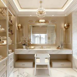 BALOM Table de toilette de style français haut de gamme sur mesure Fabriquée sur mesure pour villa appartement chambre à coucher Fabricant - Product Image 3