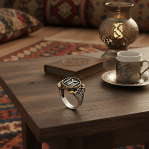 Signet Ottoman Design Authentic <b>Men</b> <b>Ring</b> Turkish Handmade Wholesale 925 Sterling Silver <b>for</b> <b>Men</b> - Product Image 3