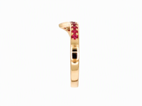 Bague en or 18 carats en forme de V sertie de rubis, minimaliste, empilable, alliance de mariage, bijoux de luxe pour femmes, bijoux fins, cadeau de la Saint-Valentin, classique