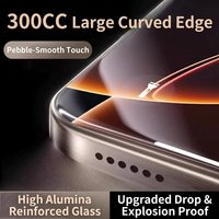 Kaca Tempered Premium 300C Big Arc Edge untuk IPhone17 18Pro Max 15 14 13 Pelindung Layar Privasi HD Jernih 16Plus Anti-Spy Film