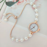 Montre à quartz élégante et minimaliste avec bracelet en perles, style royal N2606053