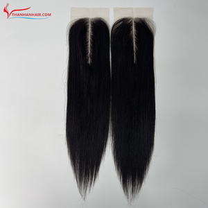 ผมต่อจากเส้นผมมนุษย์เวียดนามสีดำทรงตรงแบบกระดูก2x4ปิดลูกไม้ร้อนขนาดเต็ม - Product Image 2