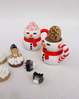 Vashine Keycap mécanique de Noël imprimé en 3D, motif Père Noël et Bonhomme en pain d'épices, Fidget Clicker, Jouet anti-stress Bonhomme en pain d'épices, Décoration de bureau