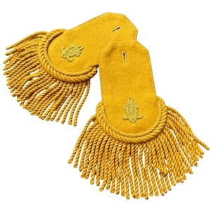 Épaulette en tissu brodé de haute qualité à coudre, dorée, unie, en forme de croissant, pointue, THREEATONE ENTERPRISES TE-1811 - Product Image 1