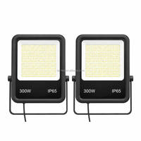 Projecteurs LED étanches à large angle de faisceau 120°, 300W, 6000K, AC120-277V, avec cadre noir, garantie 5 ans