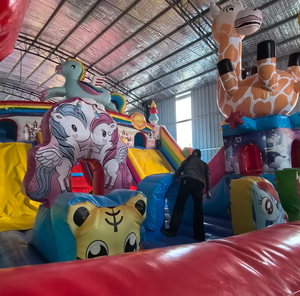 Castillo Inflable de PVC para Exteriores, <span class=keywords><strong>Parque</strong></span> <span class=keywords><strong>Infantil</strong></span>, <span class=keywords><strong>Juguete</strong></span>, Castillo de Juegos, Capacidad para 80 Personas, Fácil de Instalar - Product Image 4