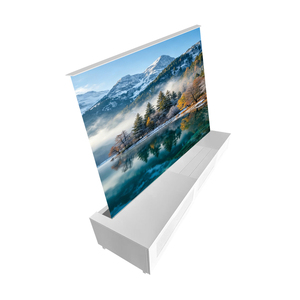 Meuble TV dissimulé et peu encombrant avec écran de projection intégré – Ensemble Home Cinéma pour salon avec écran de projection automatique escamotable - Product Image 1