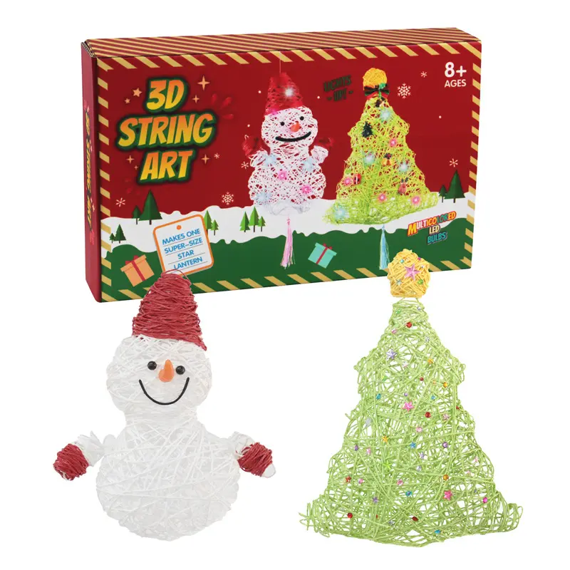 LED3Dストリングアートスノーマンクリスマスツリー子供用DIYウールランタンおもちゃ