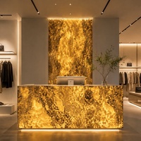Panneaux en résine translucide faciles à installer, feuilles acryliques en albâtre, design d'intérieur, onyx translucide, pierre artificielle