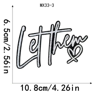 Patchs brodés 3D petits et colorés à paillettes et sequins, motifs 'Wifey Beach Pool Bum Letters Coquette', thermocollants pour T-shirts, Chapeaux, Sacs - Product Image 3