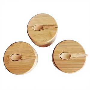 Recipientes de Madera Hechos a Mano para Especias con Tapas Abatibles, Diseño Clásico, Herméticos, Aptos para Calentar y Lavables en Lavavajillas, para Almacenamiento de Alimentos en la Cocina - Product Image 6