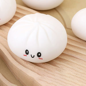 ألعاب ترويجية: كرات ضغط على شكل زلابية سكويشي لتخفيف التوتر، زلابية باو مطهوة بالبخار بوجه مبتسم، ألعاب طعام مع طقم بخار - Product Image 2