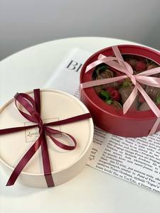 Boîtes à gâteaux de <span class=keywords><strong>mariage</strong></span> personnalisées en carton fantaisie de 4/6/8/10/12 pouces avec fenêtre pour produits de boulangerie, finition mate, vente en gros - Product Image 1