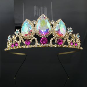 13CM <span class=keywords><strong>Vintage</strong></span> Cross Border aleación redonda cristal corona barroco moda sombreros fiesta pastel decoradores - Product Image 2