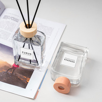 Bouteilles diffuseurs en verre plat transparent en gros, 100 ml et 200 ml, vides, pour emballage de parfums d'intérieur haut de gamme