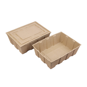 Boîte de rangement en pulpe de papier compostable, plateau de bureau biodégradable, alternative écologique aux bacs en plastique, tailles personnalisables - Product Image 1