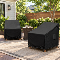 Housse de chaise de patio extérieure imperméable en tissu Oxford résistant aux UV, anti-poussière, coupe-vent avec cordon de serrage pour chaise empilable de véranda