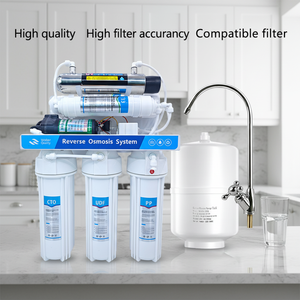 Sistema de Filtro de Agua por Ósmosis Inversa Alcalinizante Eléctrico, Autolimpiante, Membrana RO de 5 Etapas, Lámpara UV de Pared, para el Hogar, 100 - Product Image 1