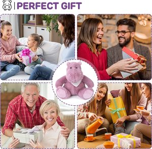 Tốt nhất tùy chỉnh màu Hồng Hà Mã Đồ chơi sang trọng siêu mềm Fluffy ấm hơn Tourmaline Hạt lò vi sóng heatable trẻ em PP bông OPP Túi - Product Image 4