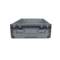 Caisse de rangement pliable en plastique 600*400*148mm, style solide, réutilisable, empilable, pour le transport