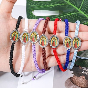 Pulsera Roja Ajustable de la Virgen María, Nuestra Señora de Guadalupe, con Corazón, para Protección y Buena Suerte - Product Image 4