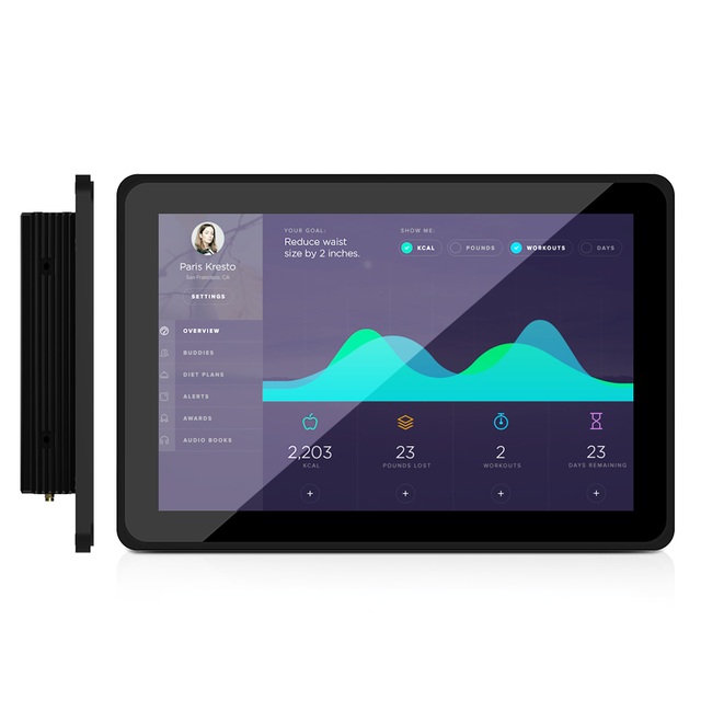 USW 7" Capacitive Tablet PC Multifunctional Tablet Business Industrial Android Waterproof Black Pc with 12V USB Type C AMD 1GB