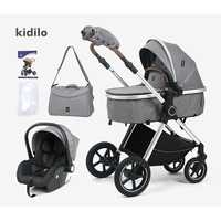 Poussette pliable en alliage Kidilo pour enfants, chariot de marche pour bébé à paysage élevé, portable, vente en gros transfrontalière, peut s'asseoir et se coucher