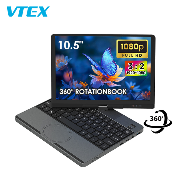 10.5 Inch 360 Degree Rotatable Laptop N95 Touch Screen Metal Body Face Recognition Backlit Keyboard 4-in-1 Convertible Laptop