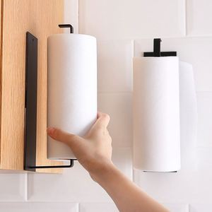 Support mural multifonctionnel moderne en métal, sans perçage, auto-adhésif pour essuie-tout, idéal pour cuisine et salle de bain – Offre Spéciale - Product Image 2