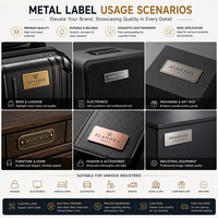 Étiquettes de vêtements carrées personnalisées en métal écologique ZX, autocollantes, avec logo en relief, plaques de marque pour vêtements, à coudre, tendance