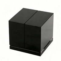Boîte en bois personnalisée rectangulaire à double porte, laquée noire, magnétique, petite boîte de rangement en bois pour bague