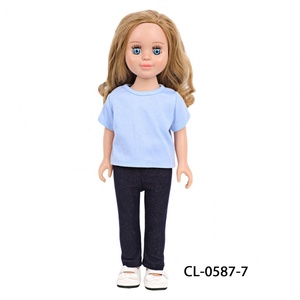 T-shirt uni pour poupée de <span class=keywords><strong>18</strong></span> pouces, vêtements pour poupée américaine de 43 cm, vente chaude - Product Image 3