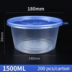 Clear 16 32 oz oncia safe lock plastica rotonda pp deli hot soup freezer bowl contenitore per alimenti usa e getta con coperchio di bloccaggio