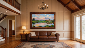 Dipinto a Olio Realistico di Lusso Personalizzato con Cornice in Legno Fatta a Mano, Arte Murale Vintage in Stile Boclitico per Soggiorno - Product Image 2