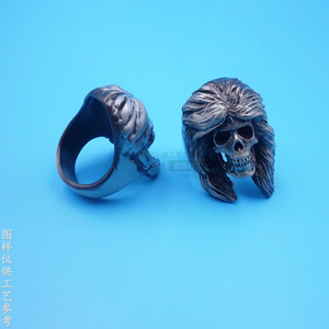 European Punk Style <b>Skull</b> <b>Ring</b> Zinc Alloy Men's Jewelry Antique Black Gift - Product Image 1