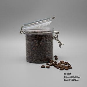 塑料收纳罐子瓶子热销的英国，500毫升食品级圆形PET干果贮藏容器塑料螺母包装罐 - Product Image 2
