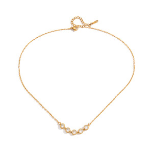 Collier tennis en acier inoxydable plaqué or 18 carats avec zircon, autres types géométriques, rond, bijoux quotidiens et de fête pour femmes - Product Image 5