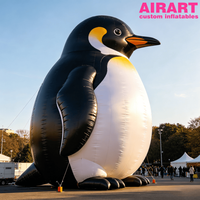 Statue publicitaire de pingouin empereur gonflable pour la décoration d'entrée d'aquarium, mascotte gonflable de pingouin pour accessoires de fête