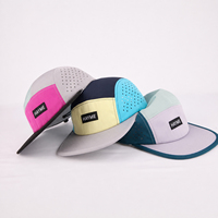 Gorra Deportiva de 5 Paneles de Malla Impermeable de Alta Calidad OEM, Gorra de Campamento de Nailon con Logotipo Personalizado