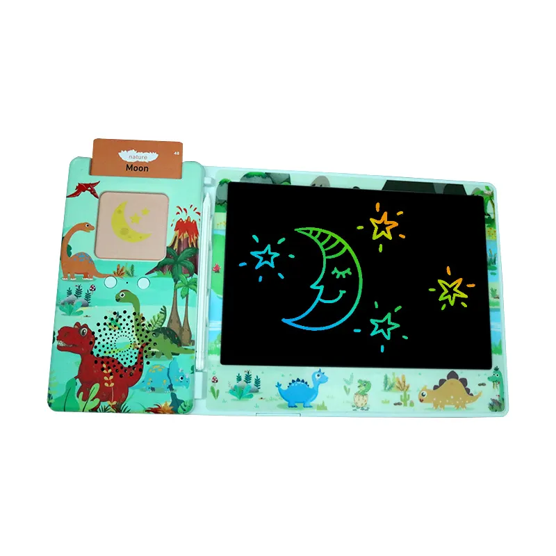 Talking Flash Cards Learning Toys Preschool Montessori Toys Drawing board LCD Writing Tablet with card reader