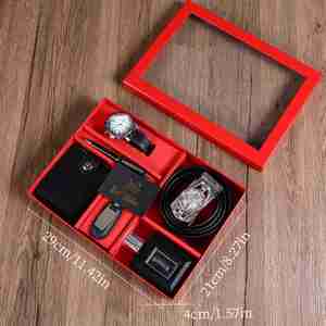Set de Regalo de Lujo para Hombre: Reloj de Moda, Cartera, Llavero y Perfume, Regalos para el Día del Padre, San Valentín, Cumpleaños, Caja de Regalo - Product Image 3