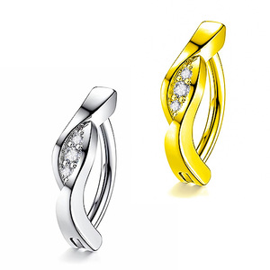 Anneaux de nombril en acier inoxydable, argent et or, design géométrique, incrustation de zircon, sertissage en canal, bijoux de piercing - Product Image 1