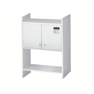 ตู้เก็บของเหนือเครื่องล้างจาน PVC ขนาด 26.5 x 65 x สูง 79 ซม. พร้อมบานประตูคู่และชั้นวางแบบเปิดสำหรับจัดเก็บในครัว - Product Image 3