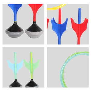 Jeu de fléchettes de jardin pour enfants, jeu de lancer d'anneaux en plein air pour la famille, jeu de fléchettes de jardin sécurisé avec 4 fléchettes et 2 anneaux - Product Image 3