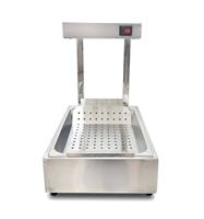 Station de maintien au chaud pour frites commerciales en acier inoxydable avec lampe chauffante infrarouge, présentoir chauffant de comptoir pour poulet frit