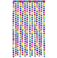 Rideau de pluie papillon dégradé arc-en-ciel 1*2M, idéal pour la décoration de fond de scène de fête d'anniversaire et de mariage
