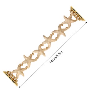 Bracelet en métal de chaîne de <span class=keywords><strong>femme</strong></span> de luxe <span class=keywords><strong>pour</strong></span> bracelet de montre <span class=keywords><strong>Apple</strong></span> 40mm 41mm 44mm 45mm 49mm Design étoile de mer <span class=keywords><strong>pour</strong></span> bracelet Iwatch - Product Image 3